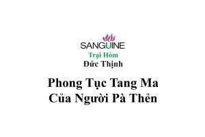 Tìm Hiểu Phong Tục Tang Ma Của Người Pà Thẻn